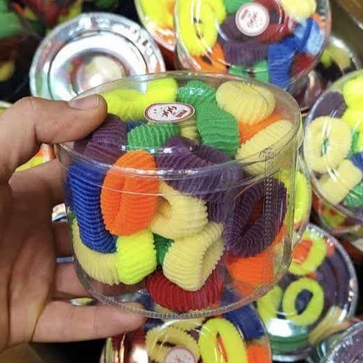 کش مو رنگی حوله ای